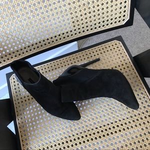 French Connection | Black Ankle Boots with Pointed Almond Toe